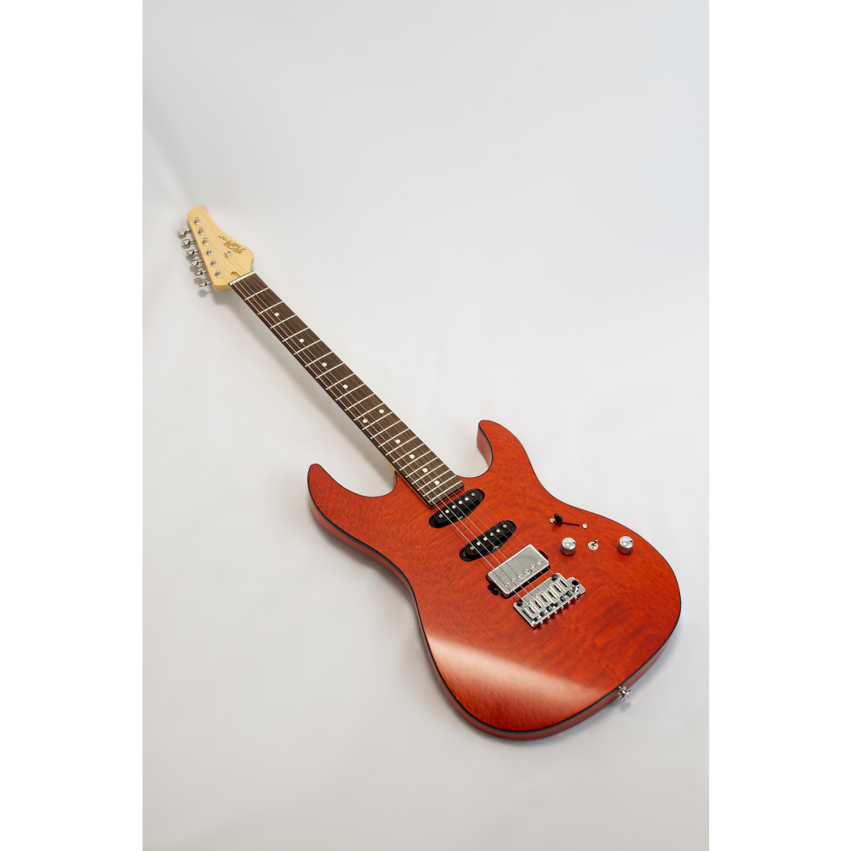 FGN E-Gitarre J-Standard Odyssey DU in Mandarin Orange Flat kaufen bei Pianelli Music Store, Ansicht: liegend