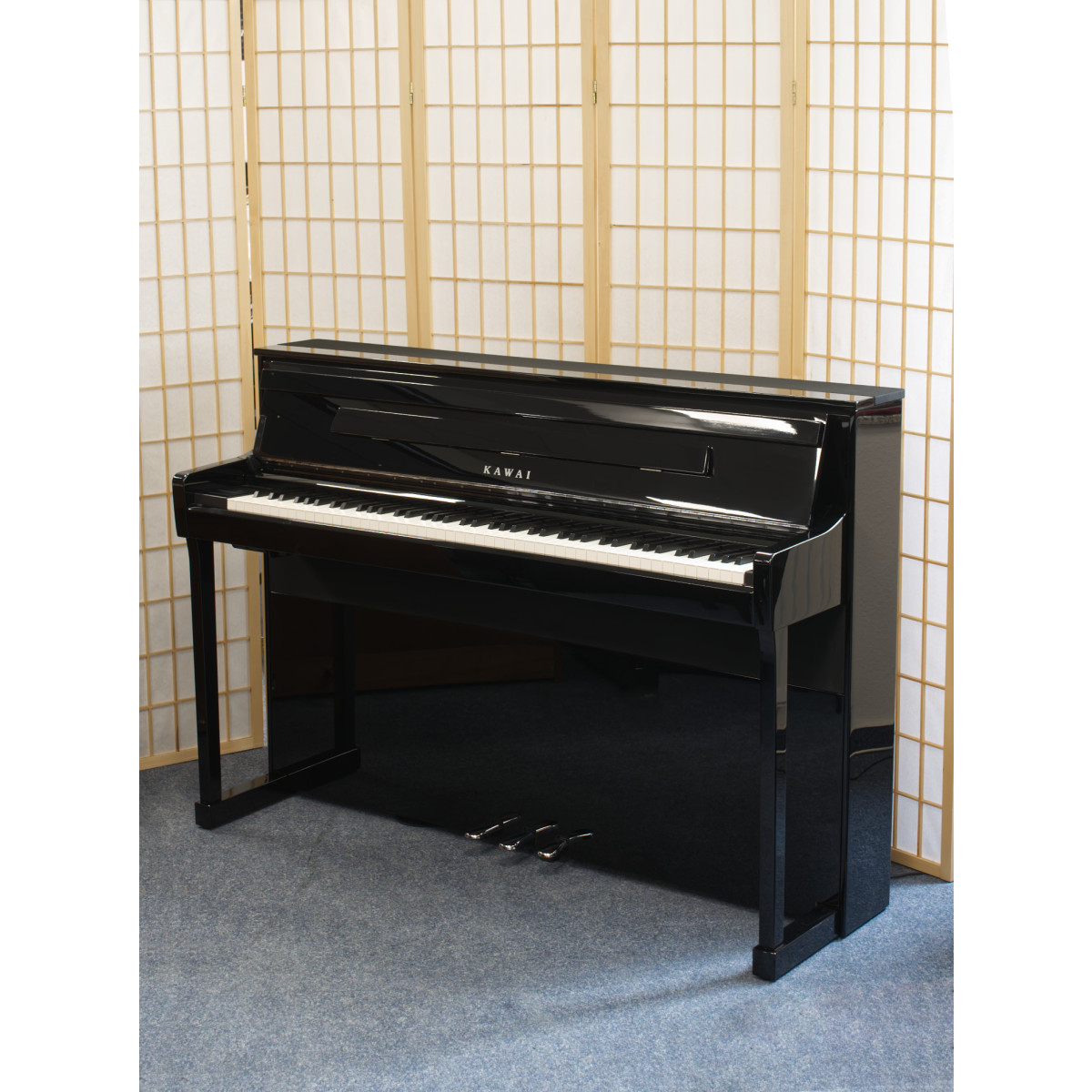 Kawai CA 901 Digitalpiano schwarz Hochglanz, Ansicht: frontal