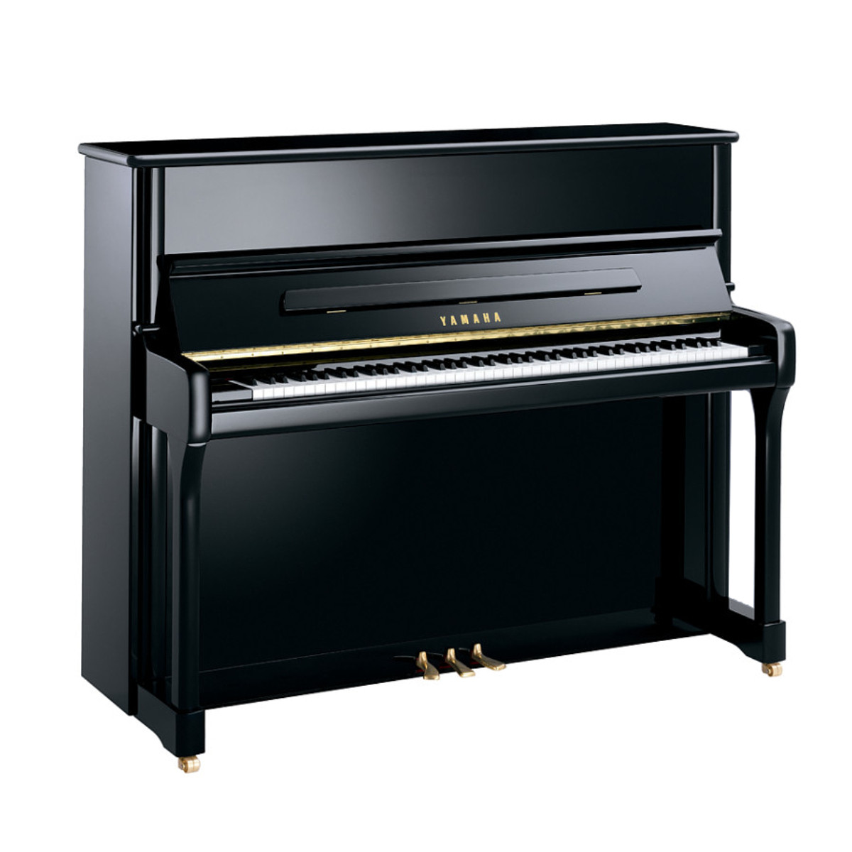 Yamaha P124 PE Klavier in schwarz Hochglanz, Ansicht: frontal