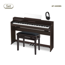 Casio Celviano Digitalpiano AP-S450BN - braun - im Set mit Klavierbank und Kopfhörern
